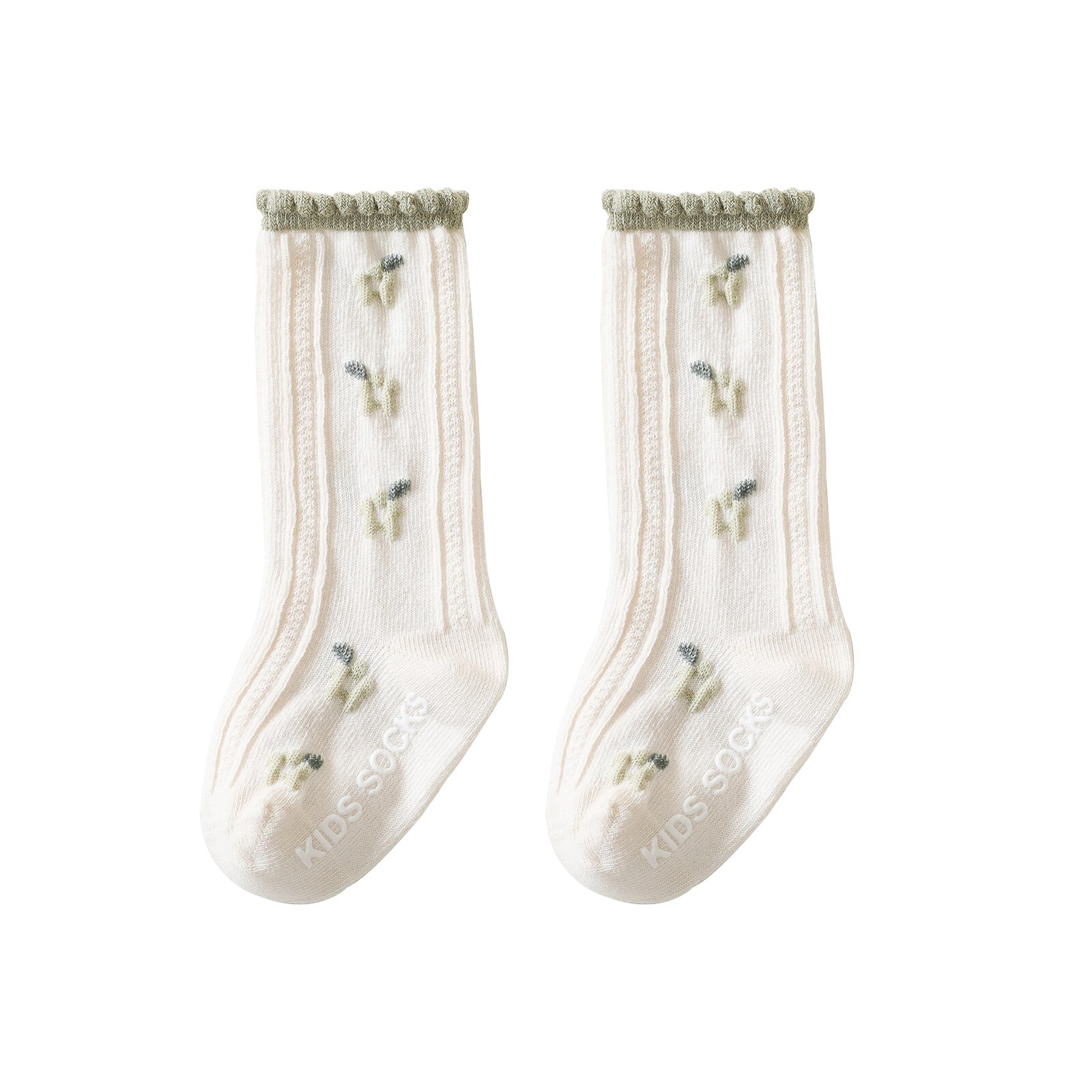 Kids Meisjes Casual Kousen Borduren Bloem Patroon Siliconen Dot Antislip Bloem Kousen 0-5Years Oude: C / 3-5Years Old