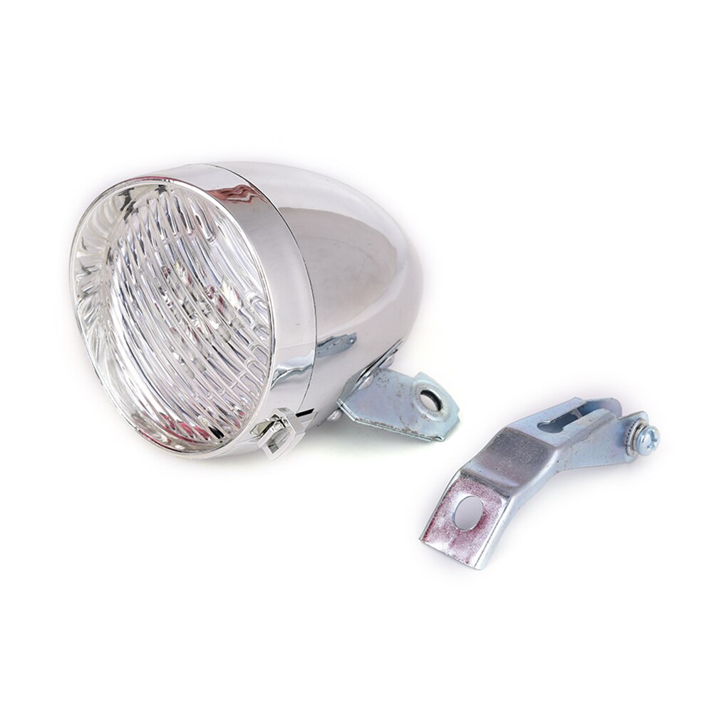 1Pc 3 LED Vintage Flashlight Lamp Bicycle Headlight Bike Front Light Retro Headlight Vintage Flashlight Lamp 9*7*7cm: silver