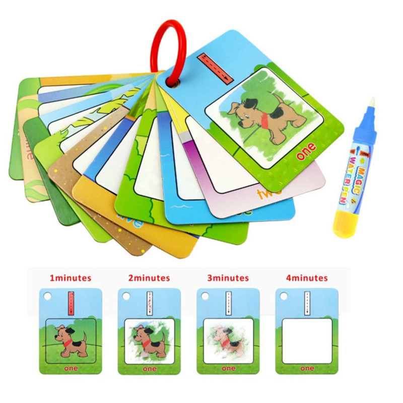 Magic Water Tekening Boek Nummer/Kleur/Vorm Herkennen Vroege Educatief Speelgoed Voor Kinderen Herbruikbare Schilderen Tekentafel
