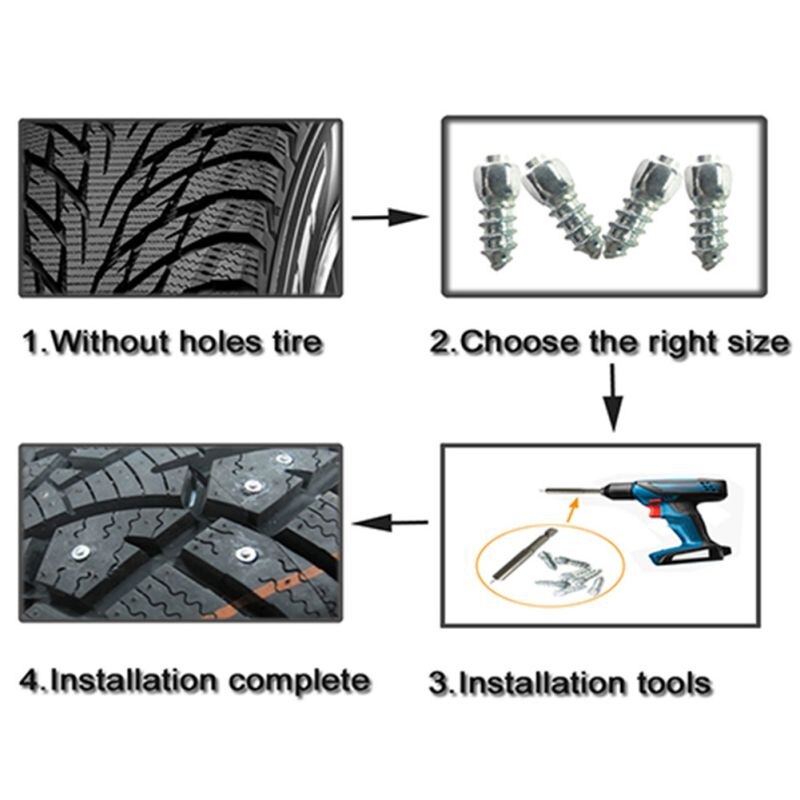 100 Pcs Tire Studs Car Truck ATV Motorcycle Anti-slip Snow Screw Stud Track Tire Ice Studs Bicycle Accessories