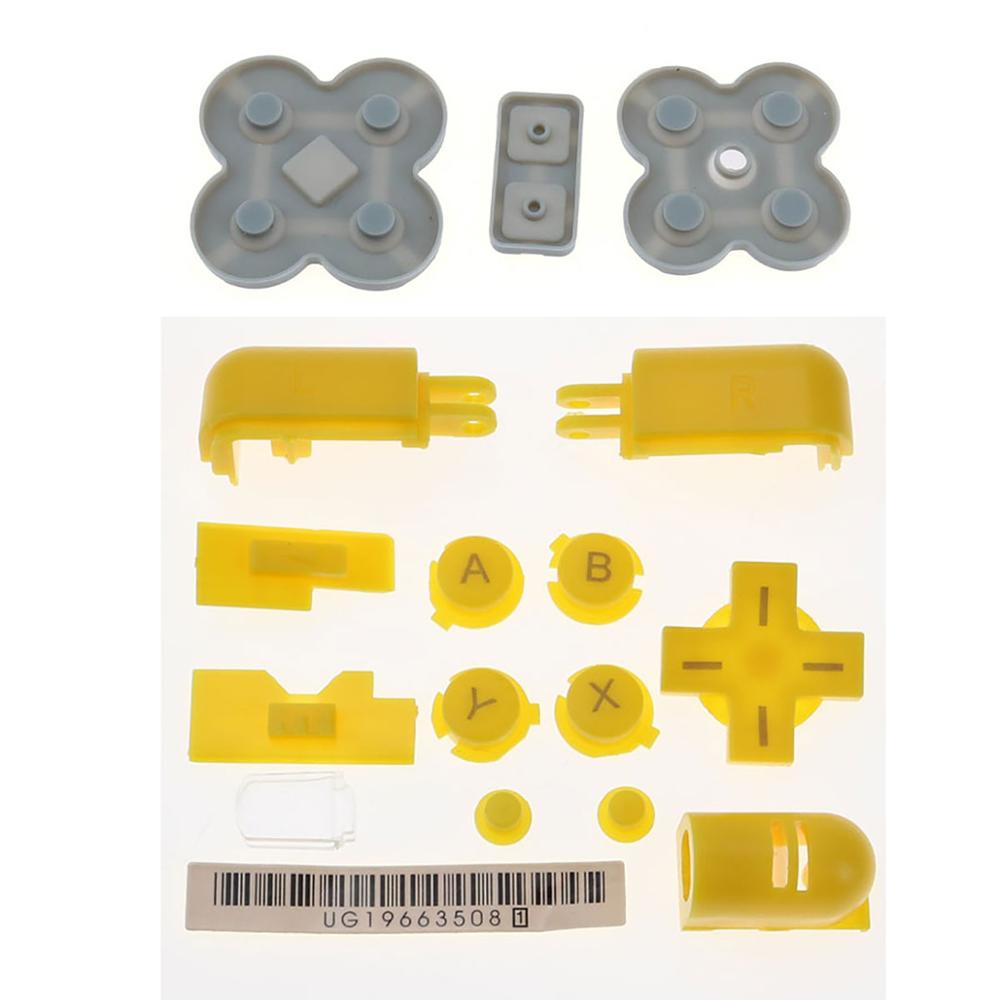 Jcd Voor Ds Lite Geleidende Rubber Knop Pad Set Een B X Y L R D Pad Cross Button Volledige knop Set Vervangende Onderdelen Voor Ndsl Dsl: YELLOW