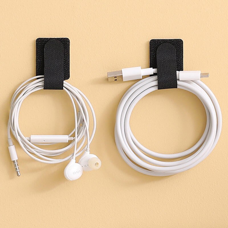 10pcs Velcro Wire Organizer Wire Organizer Reusable Wire Adhesive Loop Hook Nylon Strap Organizer Power Cable Ties