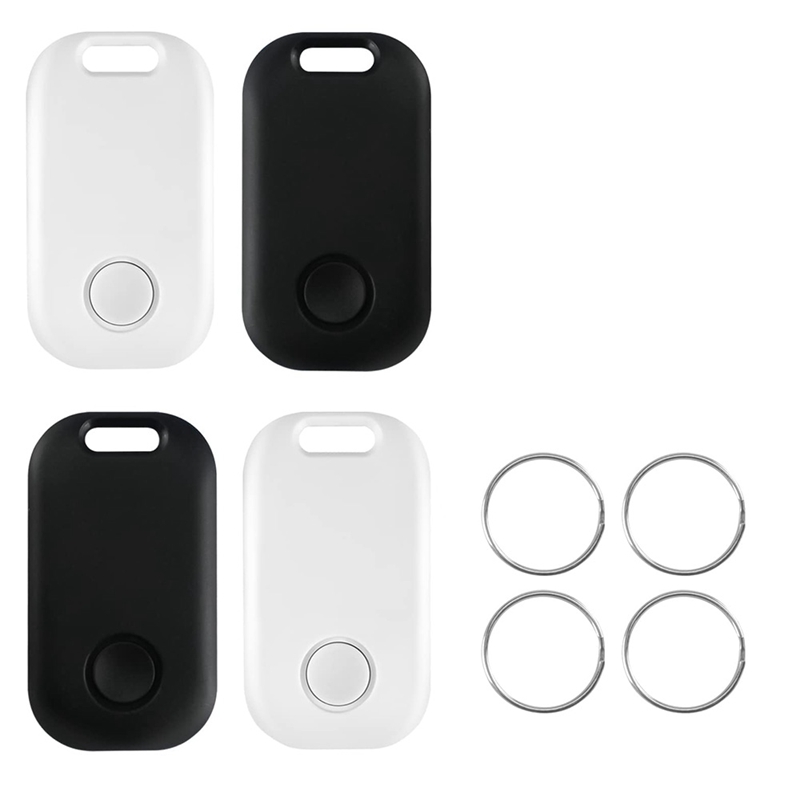 4 stück schlüsselortungsgeräte in schwarz und weiß, bluetooth-tracker für schlüssel, haustiere, geldbörsen und schultaschen, intelligente schlüsselfinder: Default Title