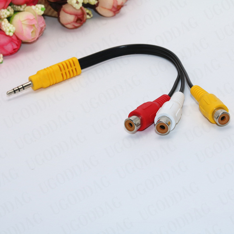 3,5 mm jack naar 3 RCA mannelijke audio video AV-kabel AUX stereosnoer 3 RCA standaard converterdraad voor luidspreker TV Box CD DVD-speler