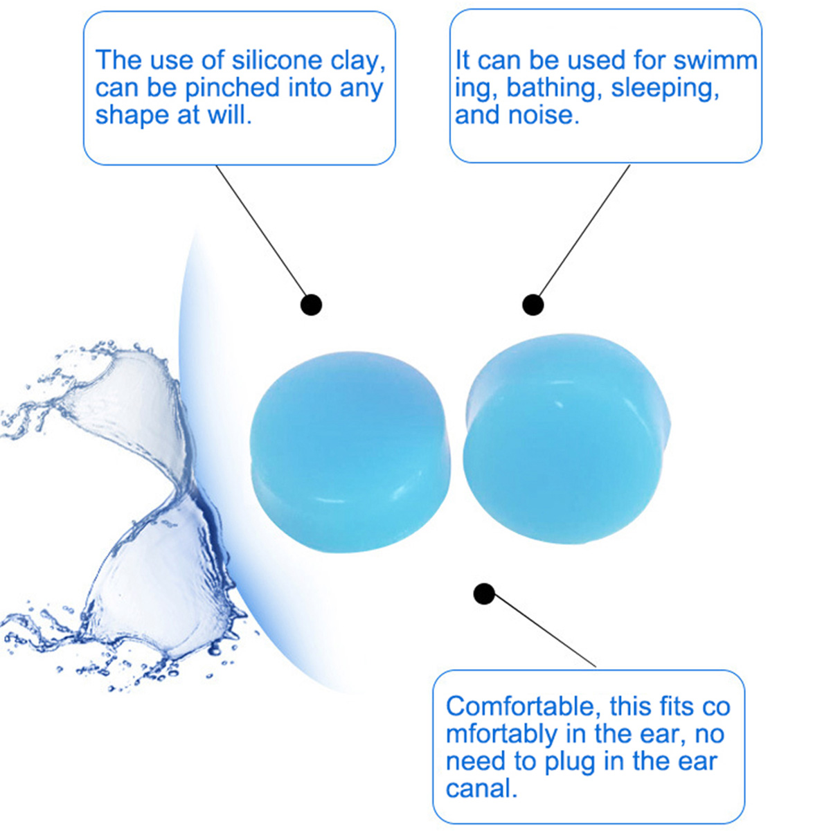 Bouchons d'oreille en Silicone réutilisables, 30/60 pièces, pour dormir, nager, voyage, travailler, étude, réduction du bruit, bouchon d'oreille Flexible