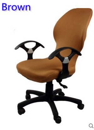 Bruin kleur lycra computer stoel cover fit voor bureaustoel met armsteun spandex stoel cover decoratie