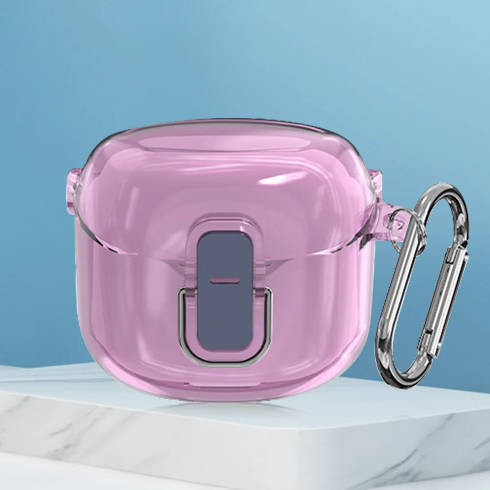 Voor Jbl Tune Flex 2023 Oortelefoon Beschermhoes Schokbestendig Hard Pc Shell Clear Case Cover Oortelefoon Anti-Druppel Met Karabijnhaak