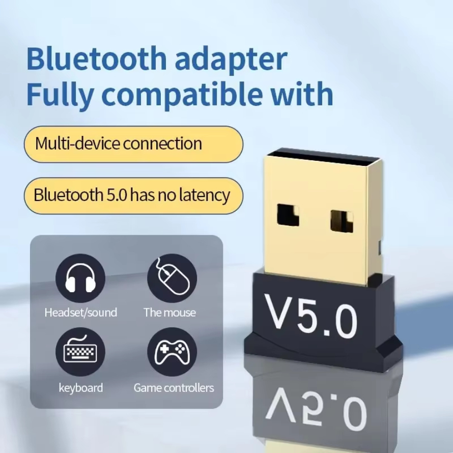 USB Bluetooth-adapter Draadloze Bluetooth-zenderontvanger 5.0 voor pc Laptop Draadloze luidspreker Audio-ontvanger USB-zender: Default Title