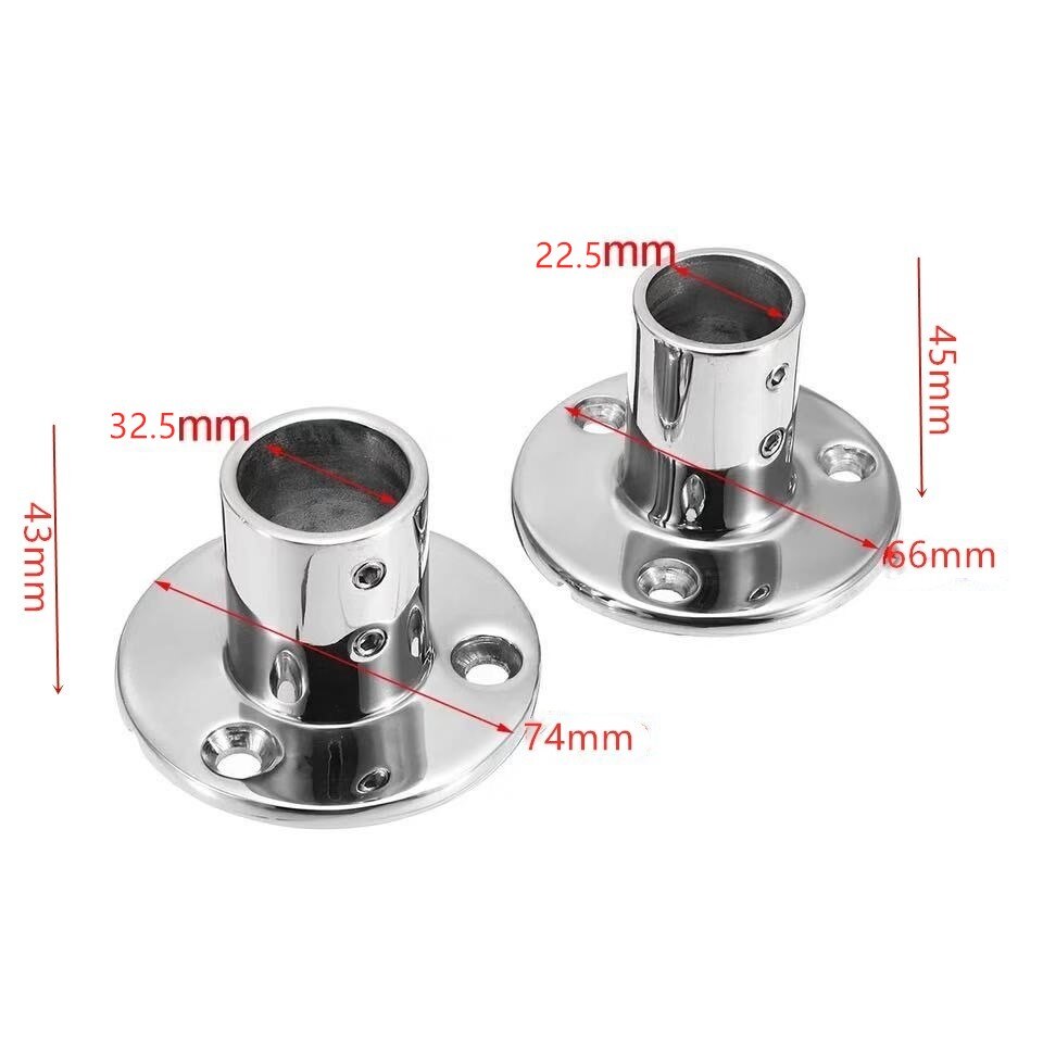 Stainless Steel Boat Hand Rail Fitting 90 Degree Round Base