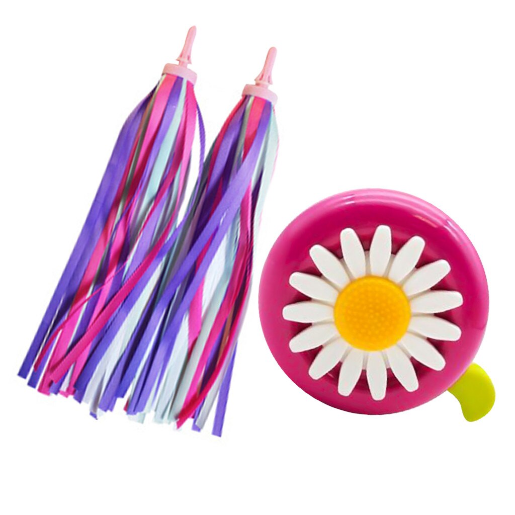 2 Pack Kid's Rainbow Scooter Handlebar Streamers And 1 Pack Kids Bike Bell #D: H