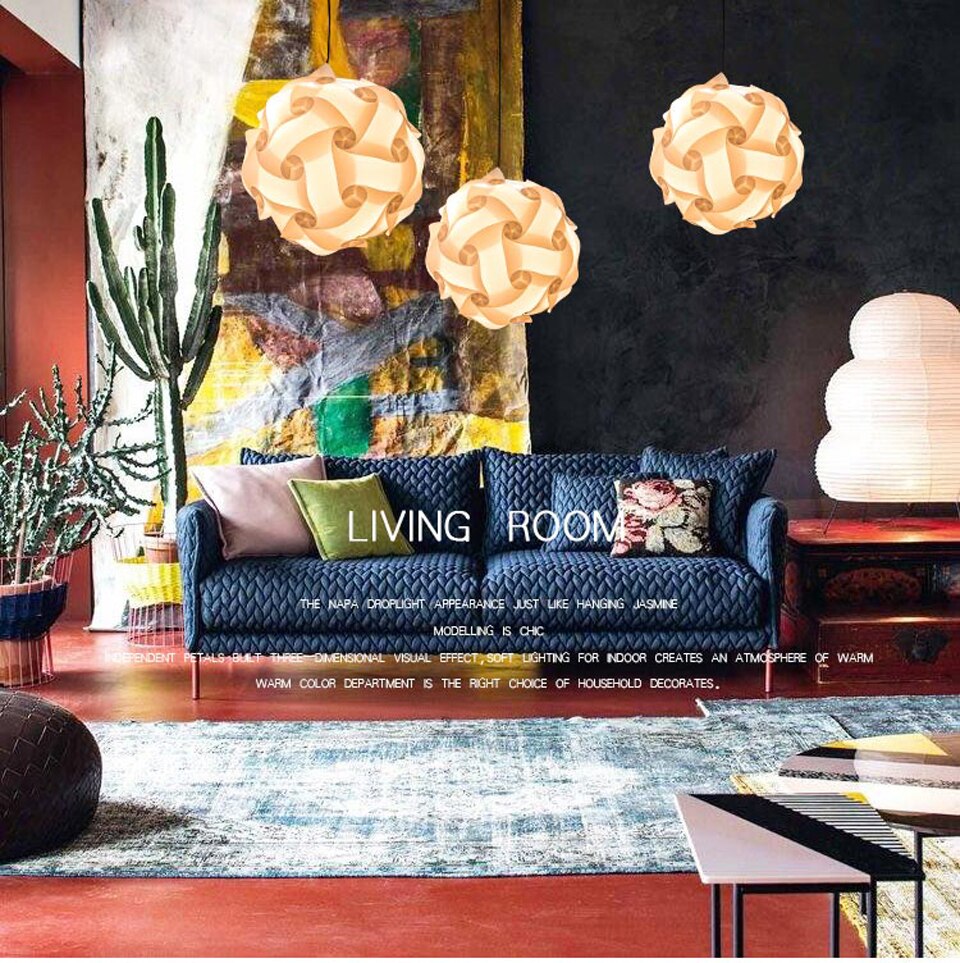 DIY Moderne Ball Neuheit IQ Puzzle Lampe Rätsel Anhänger Licht + Energie Kabel und E27 Halfter, dia.25cm/30 cm/40 cm freies