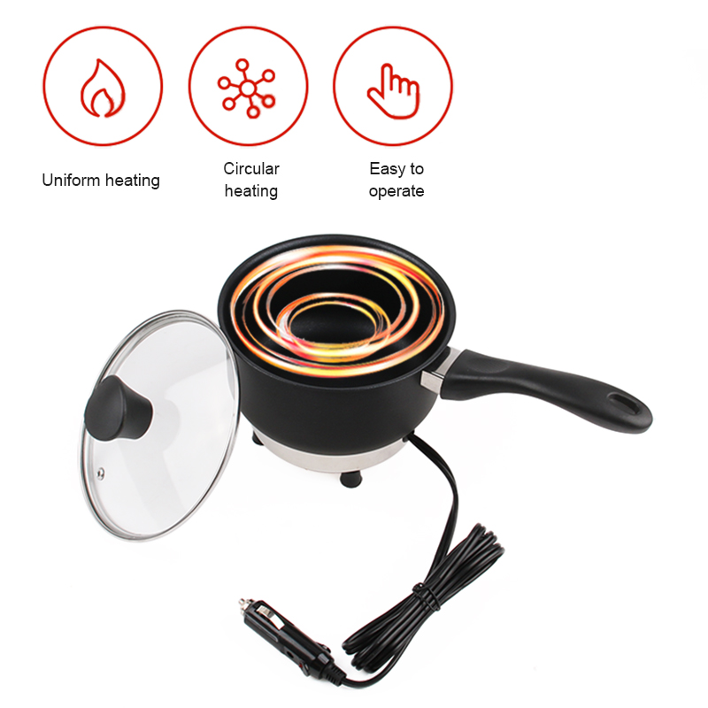 12V/24V Multifunktionale Elektrische Kochpfanne Mini Reiskocher Suppe Eintopf Heizung Pot Reise Auto/Lkw Bratpfanne Lunchbox