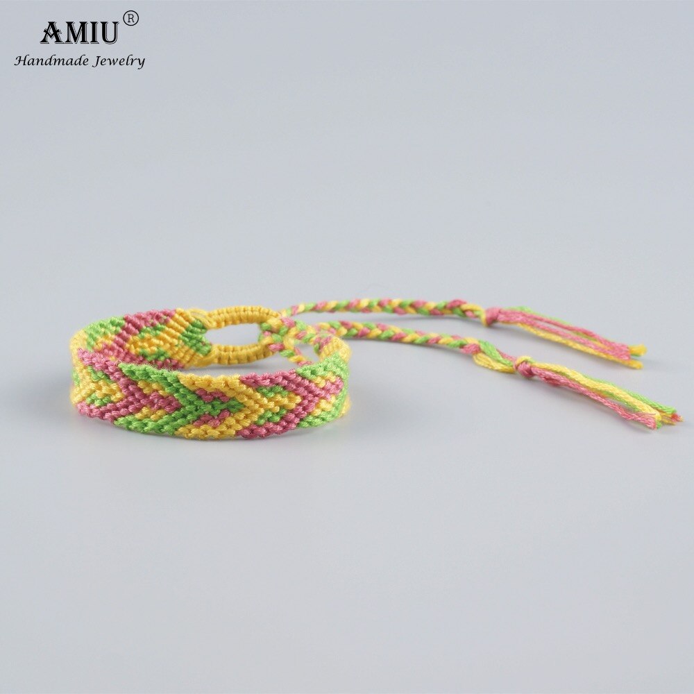 AMIU Andean Freundschaft Armbänder Handarbeit Gewebt Baumwolle Freundschaft Armbänder Macrame Armbinde Boho Stil Fußkettchen wickeln Armbinde