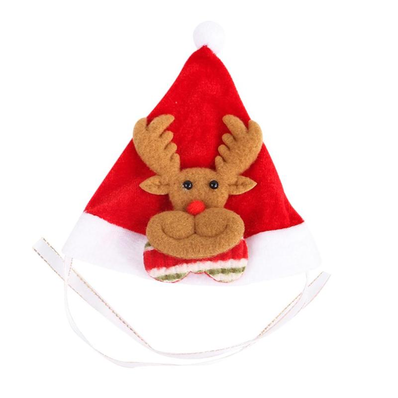 Huisdier kat kerst kerstman hoed kleine puppy kat hond kostuum hoed rode hoed met eland sneeuwpop kerstboom kostuum accessoire: D