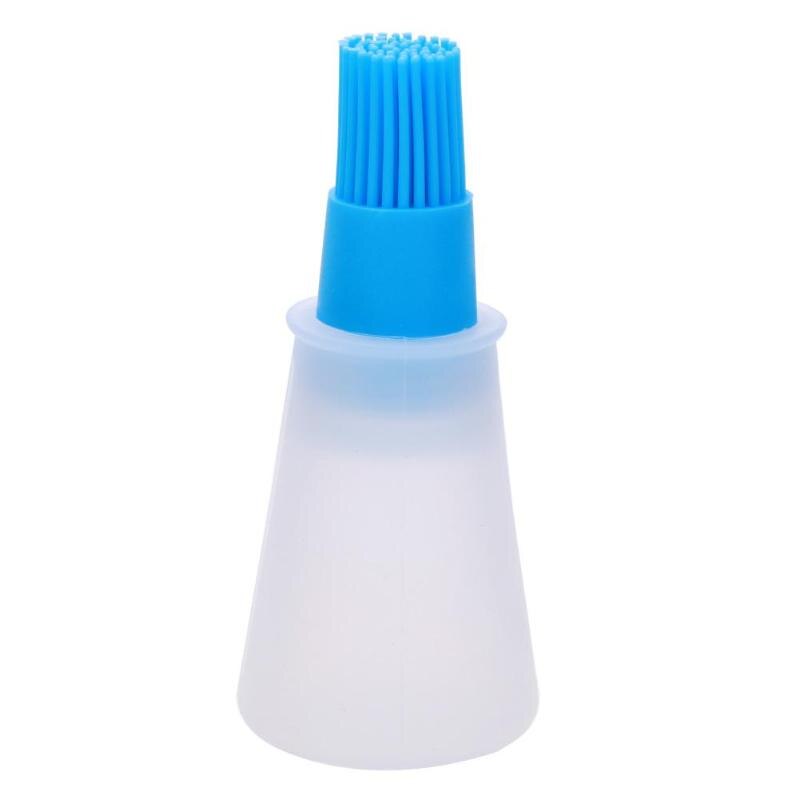 1 Pcs Portable Silicone Oil Bottle With Brush Grill Oil Brushes Liquid Oil Pastry Kitchen Baking BBQ Tool Kitchen Tools For BBQ: Blue