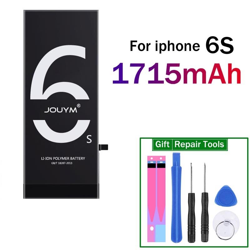 JOUYM oryginalna Bateria telefonu dla iPhone 6 6S 7 8 5S 5 SE 6 plus wymiana jakości Bateria dla iPhone6 iPhone7 z zestawem narzędzi: for iPhone 6s