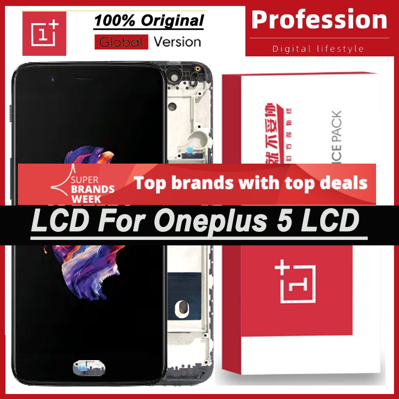 100% Original 5.5 ''AMOLED Anzeige für OnePlus 5 A5000 Volle LCD berühren Bildschirm Digitizer Montage Reparatur Teile mit Service Pack