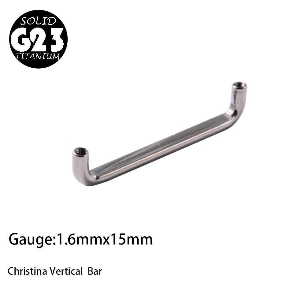 1PC G23 Titanium Christina Vertical Hood Piercings CZ Gem Dermal Anchor Crystal Flower Straight Barbell Jewelry Piercing 1.6mm: Blue white zinc plated