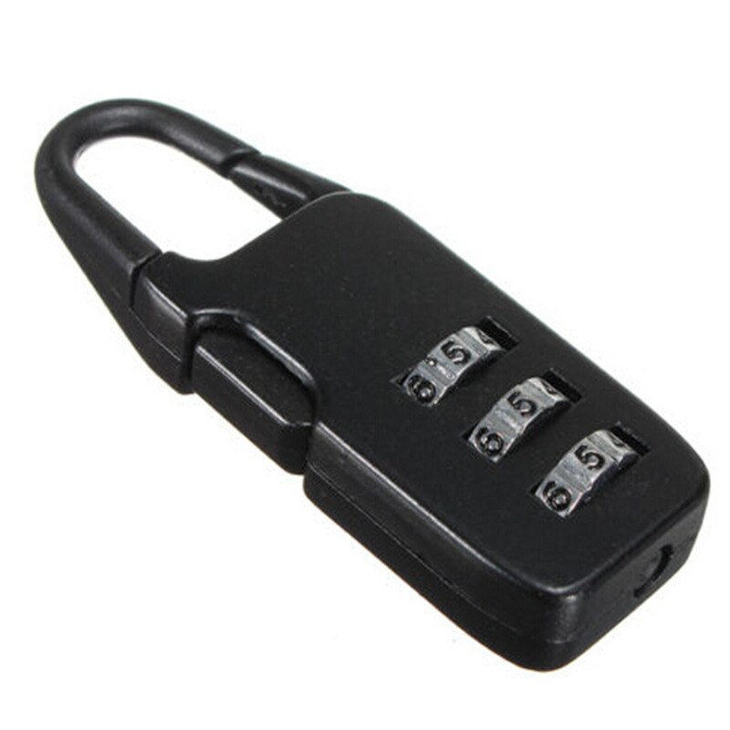 Mini Travel Luggage Lock Safty Suitcase Security Anti Theft Metal Password Padlock 3 Digit Combination Bag Parts &amp; Accessories: black