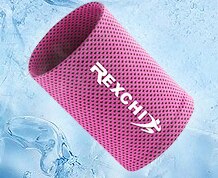 Cold sports wristbands Fitness weightlifting handbands Running and riding Icy sweat-absorbing comfortable breathable wristbands: Rose red / M