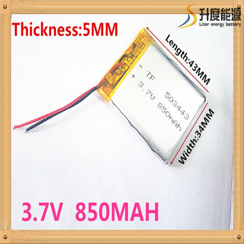1pcs 3.7V 850mAh 503443 Lithium Polymer Li-Po Rechargeable li ion Battery For Mp3 MP4 MP5 mobile electronic part