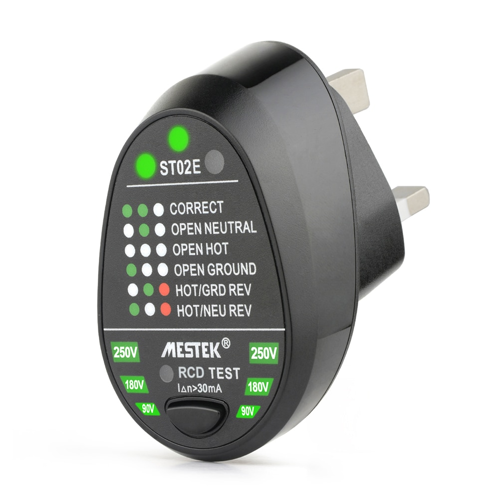 Practical Backlight Display RCD Electric Socket Tester Earth Wire Tester Wide Range of Applications