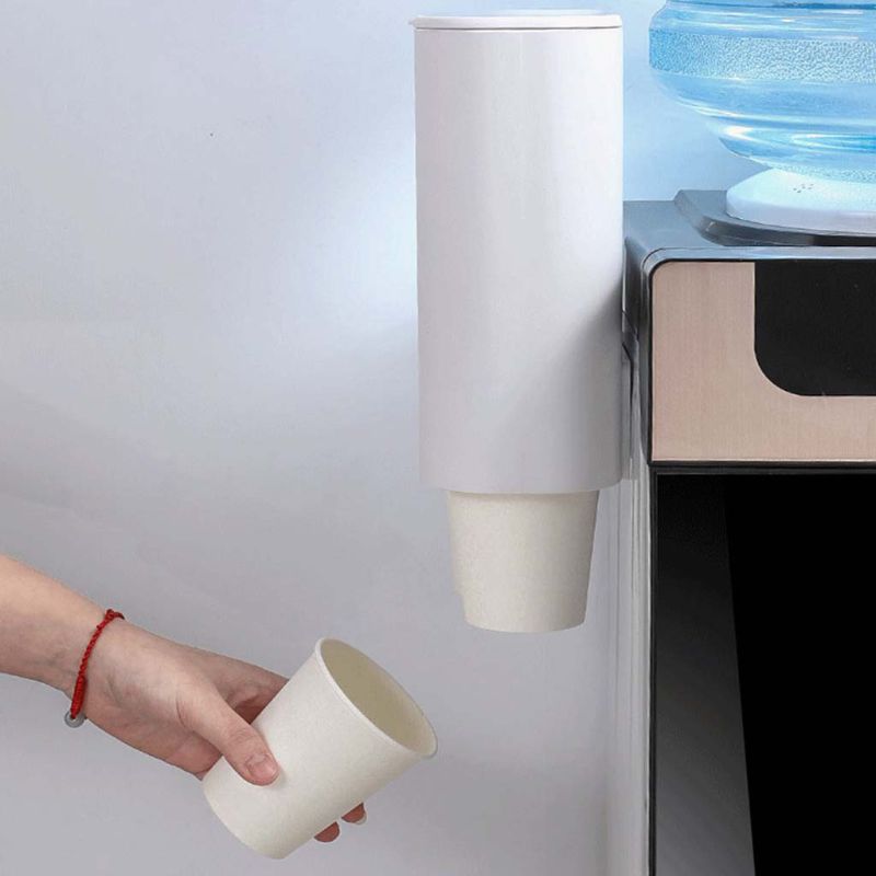 Water Cup Dispenser Holder Disposable Plastic Paper Cups Storage Rack Container 95AA