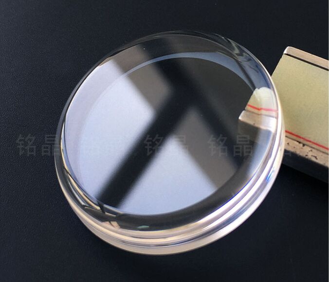 Skx 007 7002 serie flad boble safir krystal blå / rød ar belægning safir til udskiftning af ur: Gennemsigtig