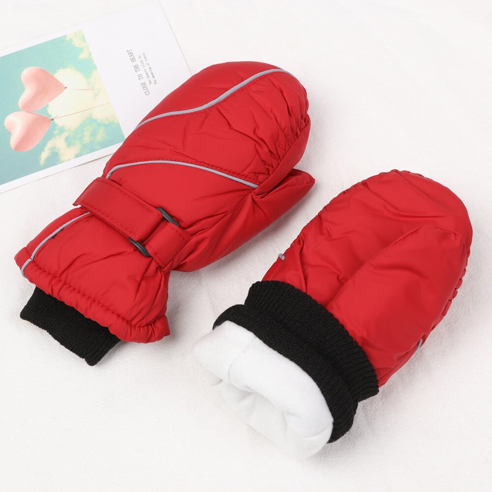 1Pair Children Kids Winter Warm Gloves Boy Girls Outdoor RidingSki Snowboard Windproof Waterproof Thicken Warm Mitten
