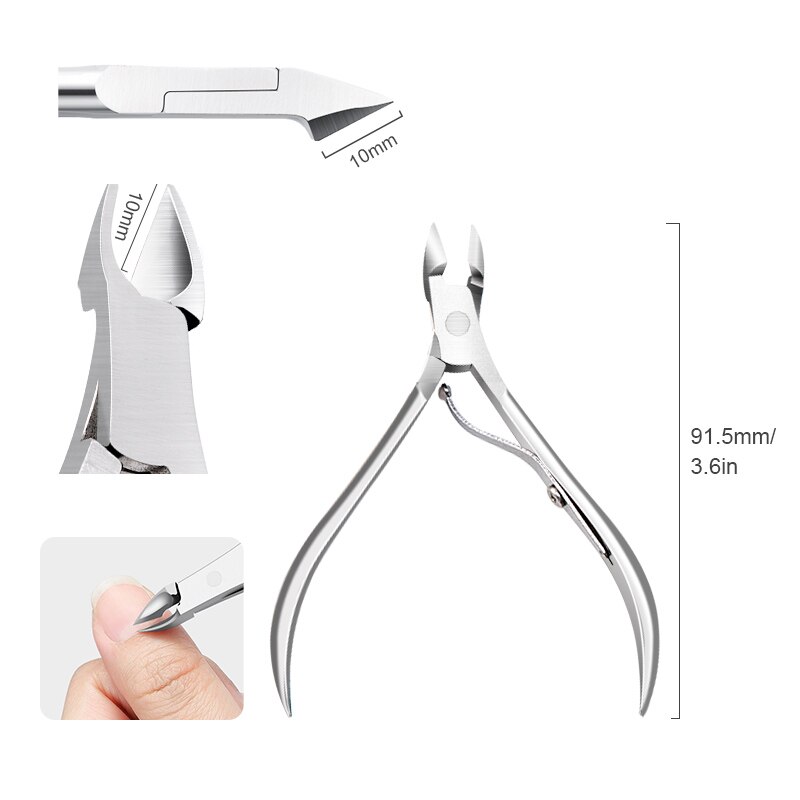 Edelstahl Häutchen Nagel Drücker Nagel Dreieck Häutchen Pusher Schäler Nagellack Häutchen Entferner Werkzeuge für Fingernagel: 04