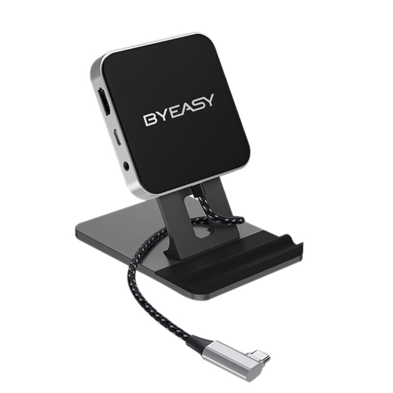 BYEASY UC-167 für iPad Profi USB C Hub Stehen Dongle Adapter mit 4K HDMI SD/Mini Kartenleser USB 3,0 Kopfhörer Jack