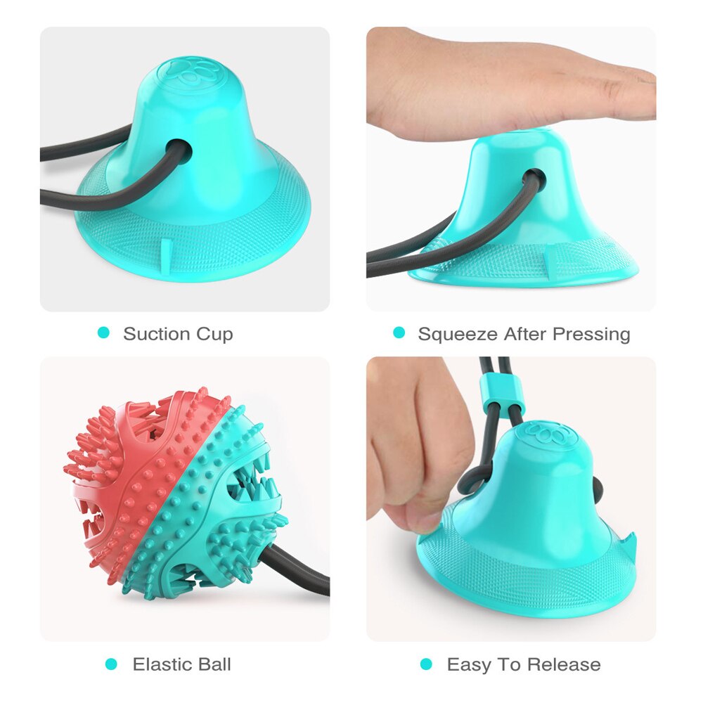 Dog Molar Bite Toy with Powerful Rope and Suction Cup for Dog To Pull/chew/Clean Teeth and Self-playing Pet Products