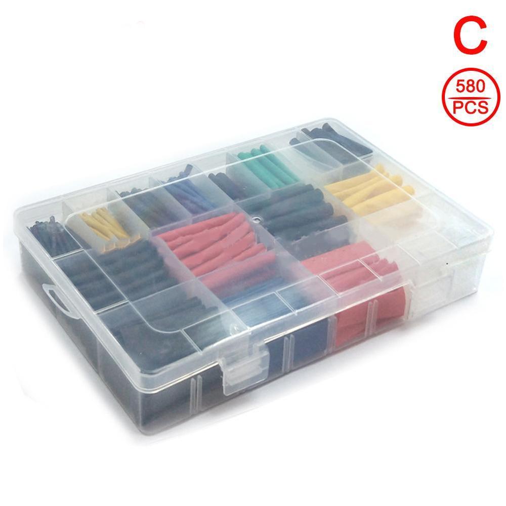 Kit De 580 Pièces De Gaines Thermorétractables 2:1 - Multicolores - Pour Câbles Et Fils