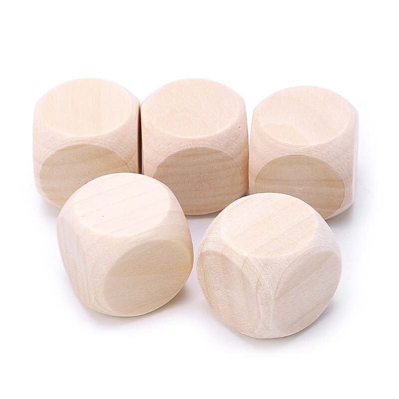 5 stücke Leere Holz Würfel Art Druck Gravur Graffiti DIY Spielzeug Familie Party Spiele