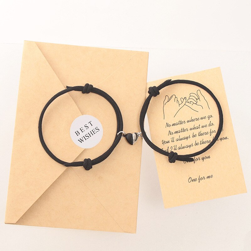 SL102 modisch Schwarz und Weiß Liebe Magnet Mailand Seil Paar Armbänder EIN Paar Freundinnen Armbinde Schmuck