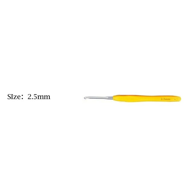 1pc Aluminum Crochet Hook Crochet Needles 2-10mm For Knitting Sewing Needles Tool With Randomly Soft Rubber Handle: 2 5MM