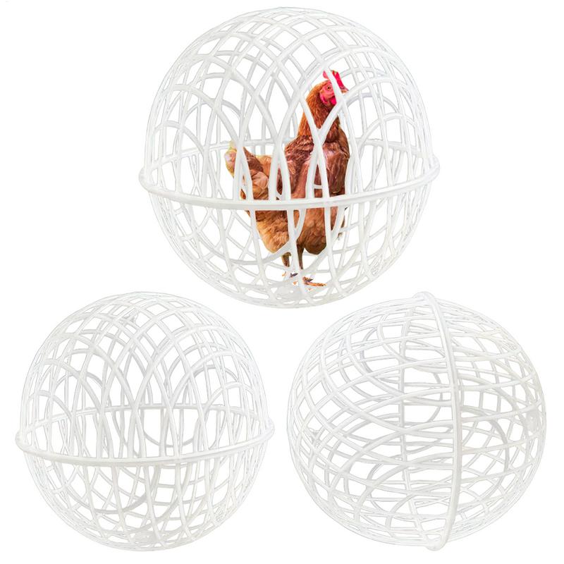 Ball Cage for Chickens 3 Pieces Pet Safety Cage Spherical Chicken Orb Ball Cage Ball-Shaped Chicken Hamster Ball Cage Pigeon