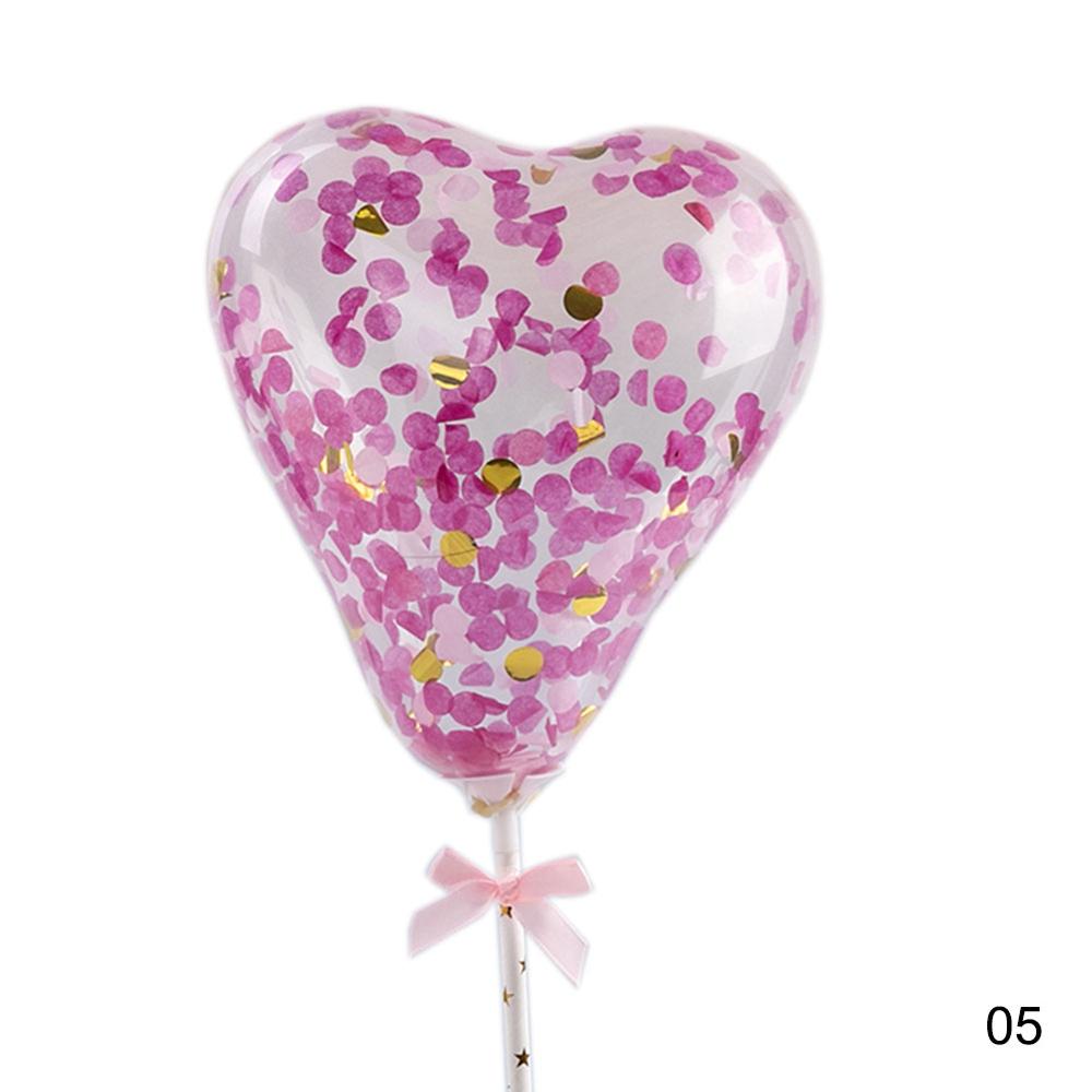 10 stk/pakke 5 tommer konfetti kage ballon lille hjerte gennemsigtig ballon til fødselsdagsfest bryllup dekorationer indretning: 05