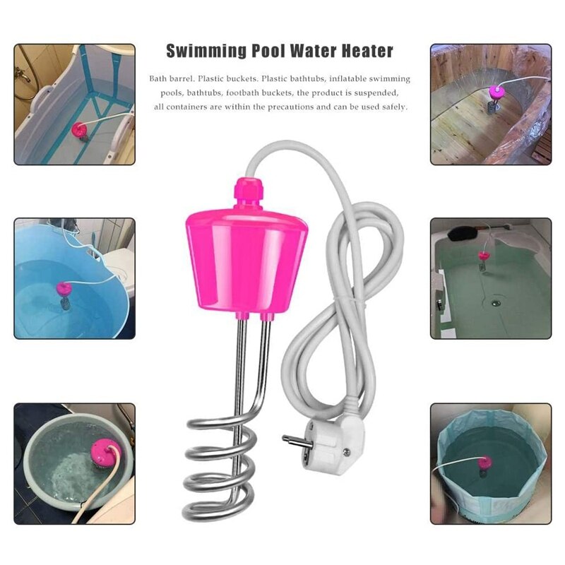 Waterverwarmer voor zwembad 3000w roestvrijstalen dompelverwarmer ophanging elektrische waterverwarmer s eu-stekker