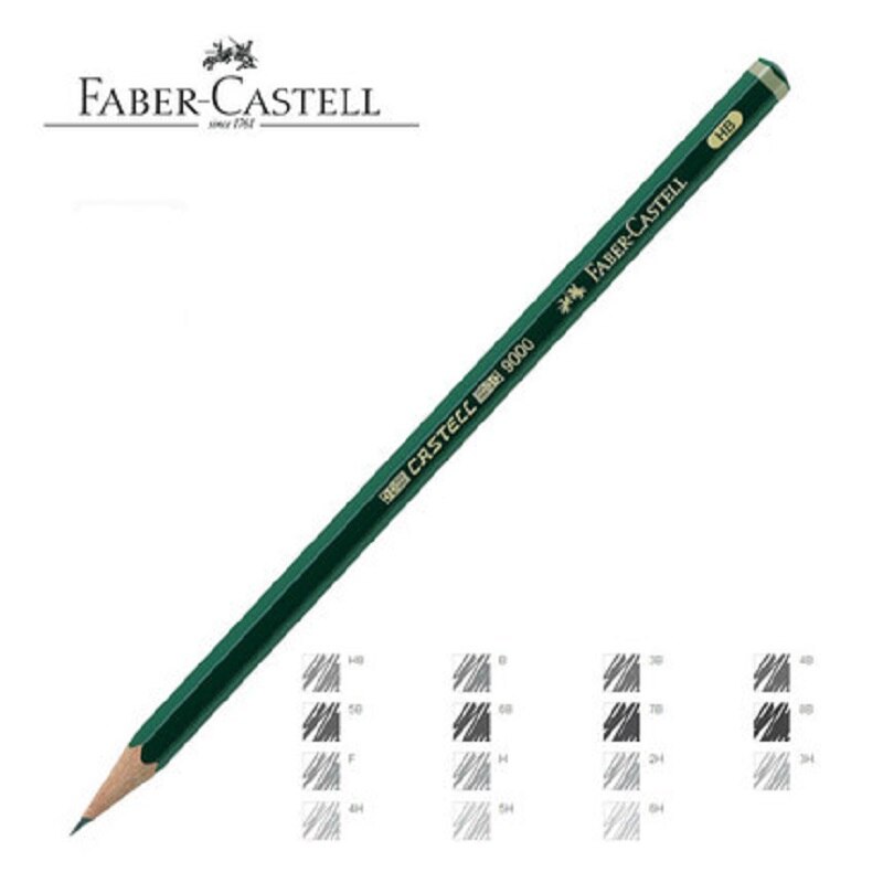 1pc Faber Castell 9000 Sketching Pencil 16 Hardness H to 8B Drawing Pens Student Artist Staionery