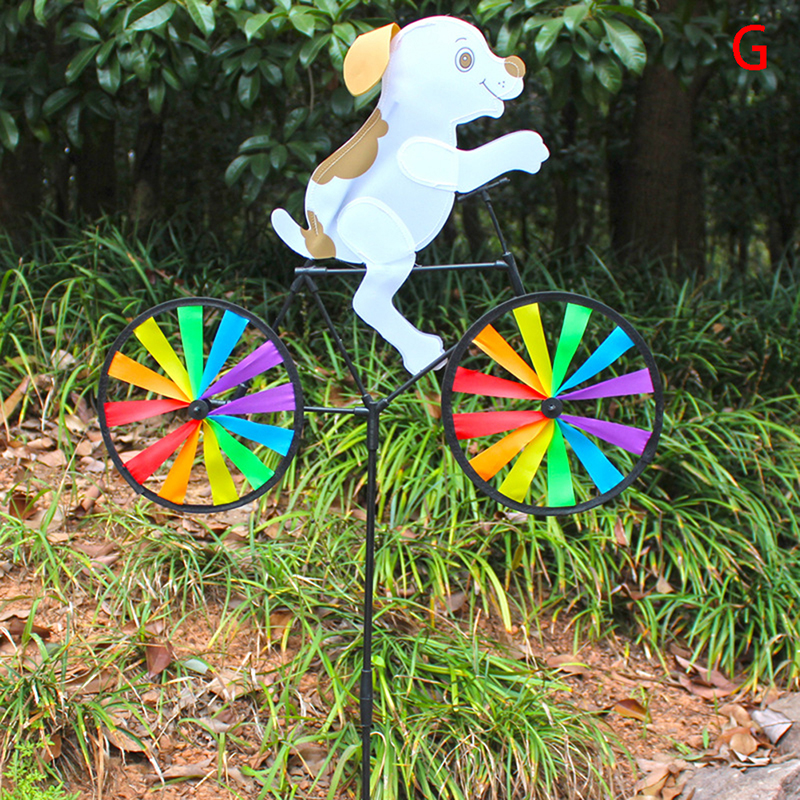 Rabbit Bee Tiger on Bike DIY Windmill Animal Bicycle Wind Spinner Whirligig Garden Lawn Decorative Gadgets Kids Outdoor Toys: G