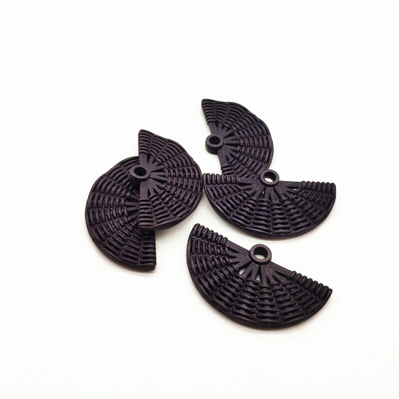 Acrylic Sector Charms - 100pcs - 48x26mm - for Earrings & Jewelry Making: black