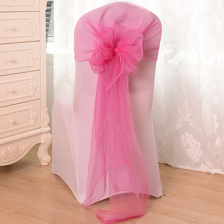 65x275cm Orange Organza Knot Wedding Chair Decor Banquet Event Chair Decorations Bow Ties Chair Bands Sashes Blue 25pcs/lot: 11