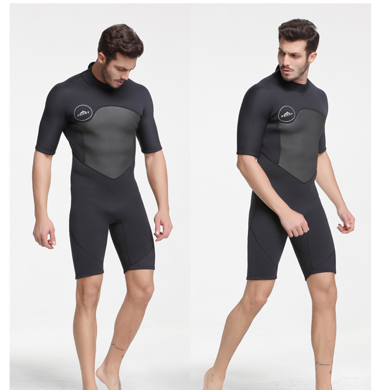 Herren-shorty-neoprenanzug, 2mm stück , neopren, kurzarm, reißverschluss hinten, hält warm im kalten wasser beim schnorcheln und surfen