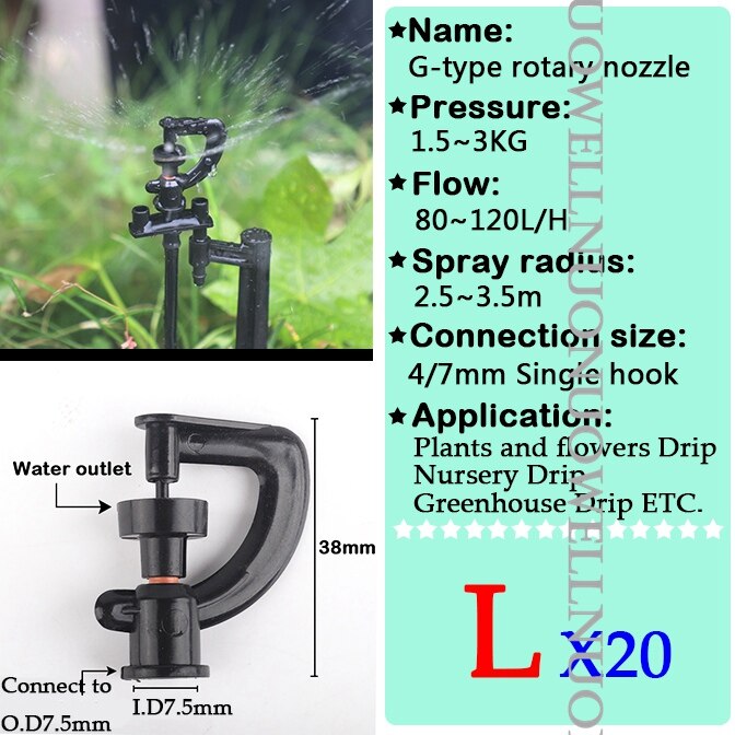 Gewächshaus Bewässerung Düse Garten Bewässerung Zerstäubung Sprinkler Beschlagen Emitter Brechenden Drehbare Düse: Licht Gelb