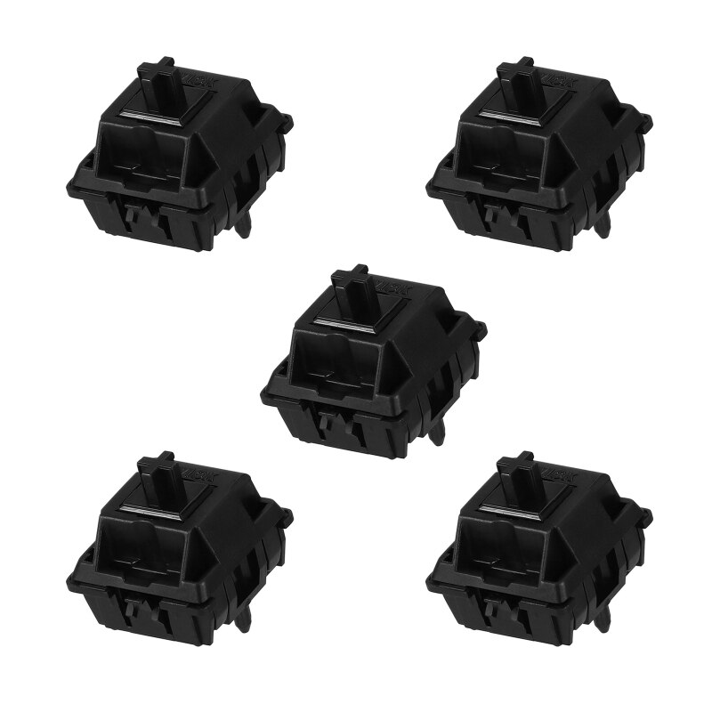5 pieces jwick nylon black shell  v2 switches 58,5g 5 pin rgb linear mx stem switches for mechanical keyboard 50m pre-lubed
