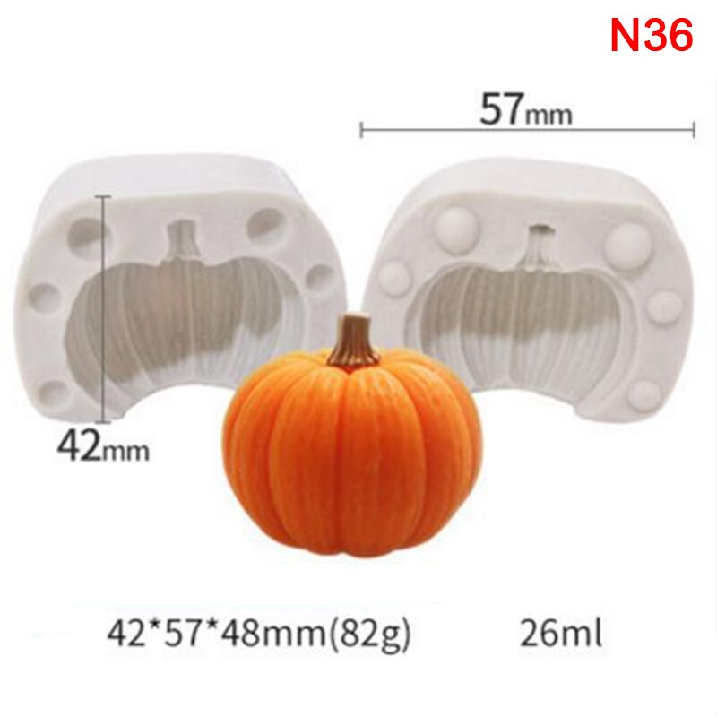 3D Halloween citrouille Silicone résine époxy moules arbre de noël aromathérapie bougie faisant forme outil de décoration: N36