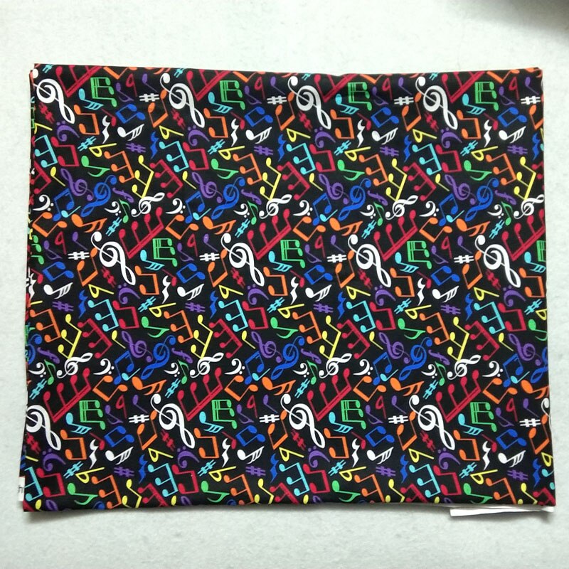 Lot en tissu en coton imprimé Note musicale 30cm, joli motif 3 motifs, couture petite taille, décoration en Patchwork