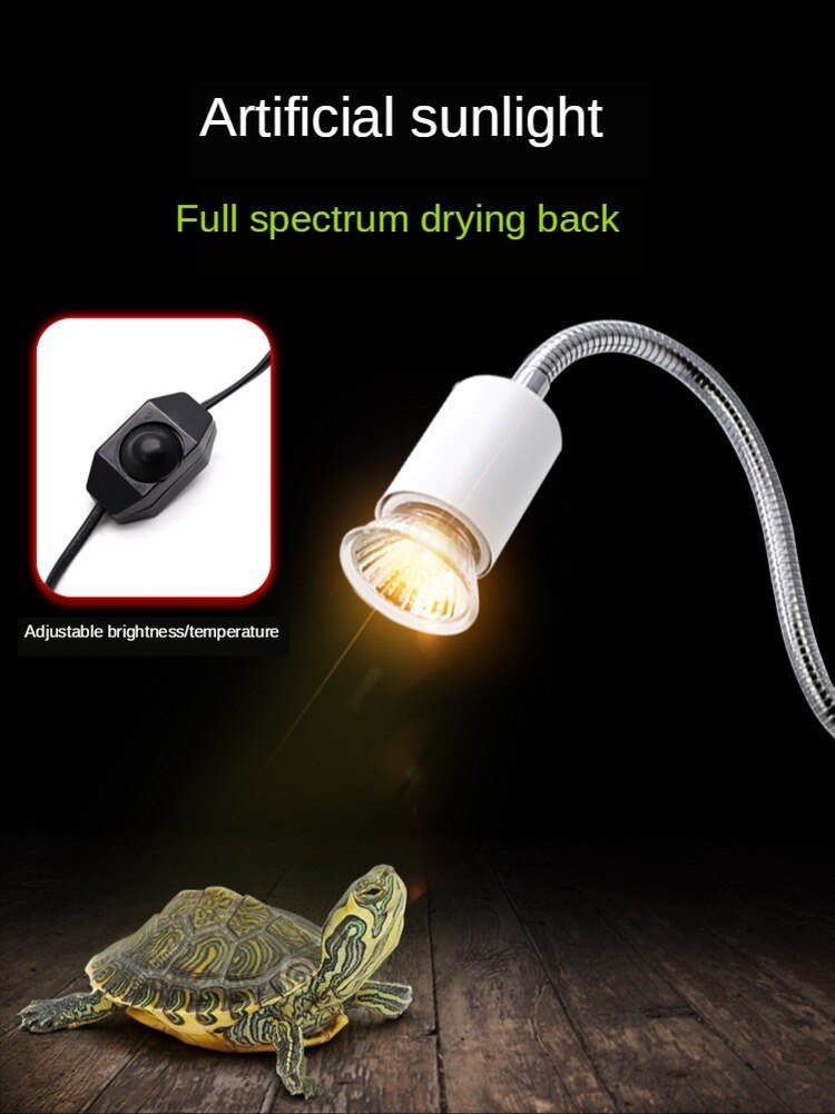 Tortoise Tanning Lamp Full Spectrum Sun Lamp Uvb Turtle Tank with Uva Heating Calcium Bulb Climbing Pet Back Photo Three In One