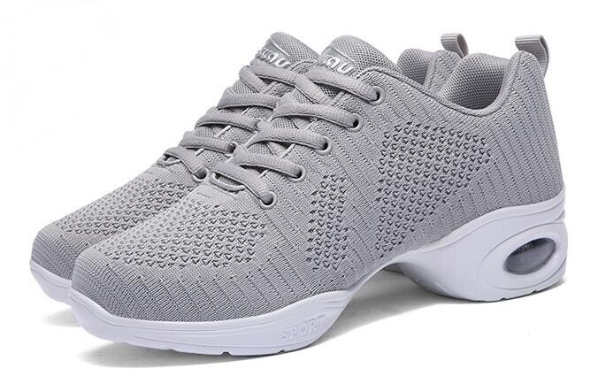 Zapatos de baile de para mujer, zapatillas de baile de Jazz, deportivas modernas de calle: Gray / 4,5